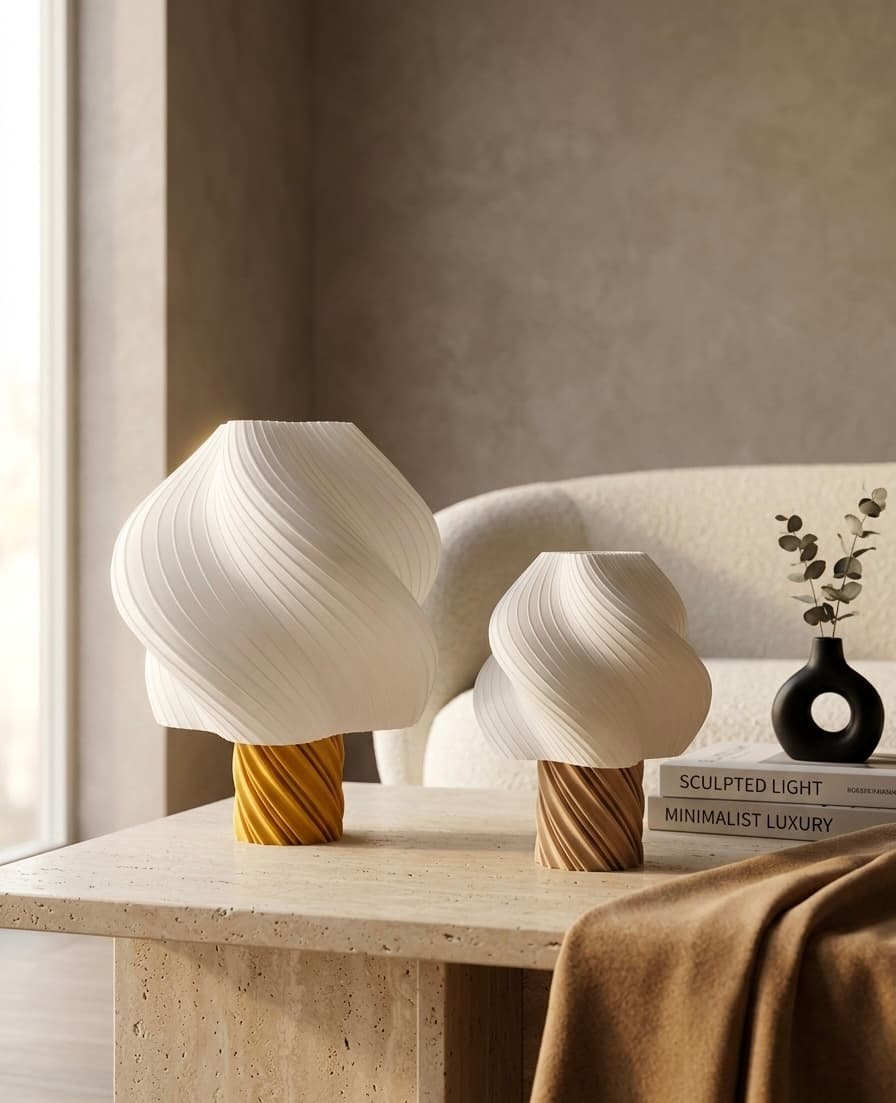 Duo Luminaire + Vase Filo Home — Ensemble design, PLA biosourcé